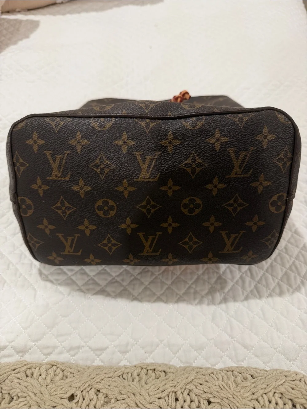 New Monogram Canvas Shoulder Bag in Brown with Tan Trim - Picture 6 of 10